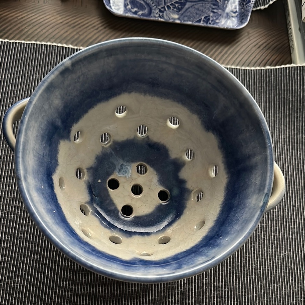 Blue and White Ceramic Kitchenware with Floral Motifs time piec